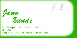 jeno bundi business card